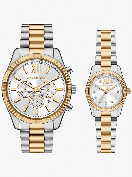 Michael Kors Lexington His and Hers Two-Tone Watch Set MK4952SET