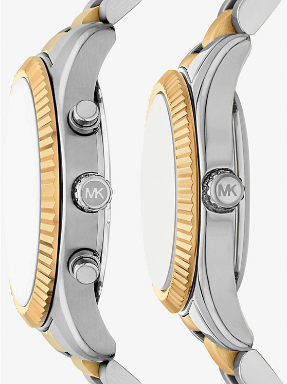 Michael Kors Lexington His and Hers Two-Tone Watch Set MK4952SET