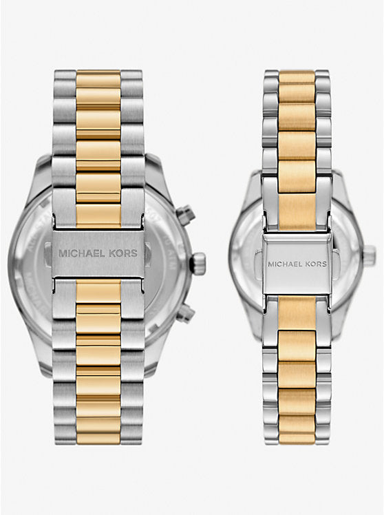 Michael Kors Lexington His and Hers Two-Tone Watch Set MK4952SET