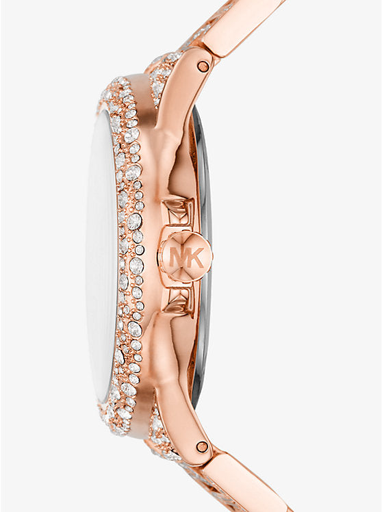Michael Kors Camille oversized watch with rose gold-tone pave MK6961