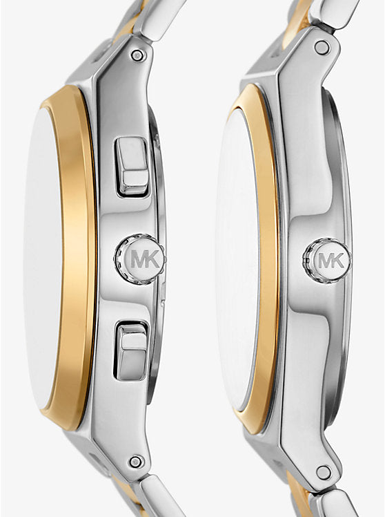 Michael Kors Lennox His and Hers Two-Tone Inlaid Watch Set MK7503SET