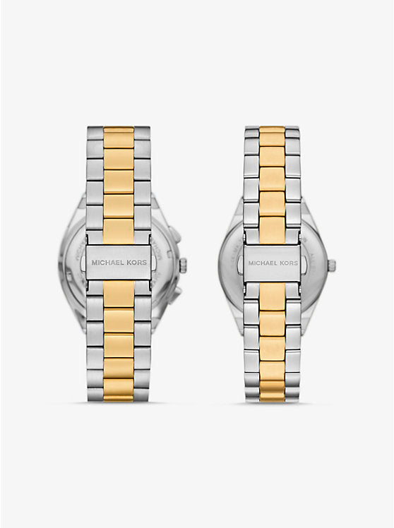 Michael Kors Lennox His and Hers Two-Tone Inlaid Watch Set MK7503SET