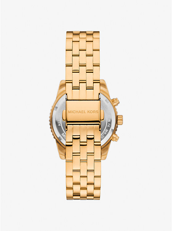 Michael Kors Reloj Ritz mini en tono dorado con pave MK7530