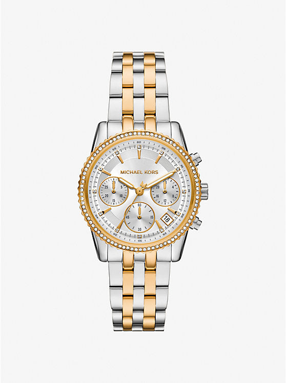 Michael Kors Ritz mini two-tone pave watch MK7532