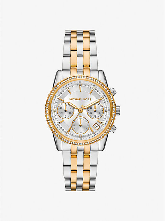 Michael Kors Ritz mini two-tone pave watch MK7532