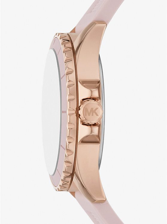 Michael Kors Everest oversized watch with rose gold-tone silicone strap MK7536
