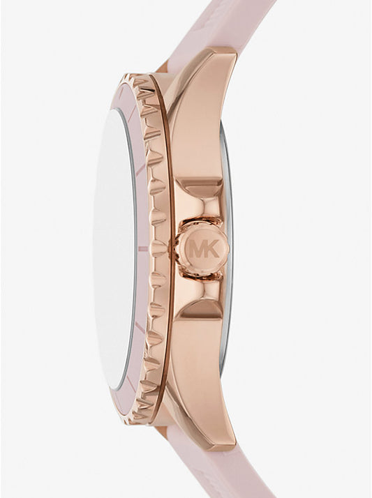 Michael Kors Everest oversized watch with rose gold-tone silicone strap MK7536