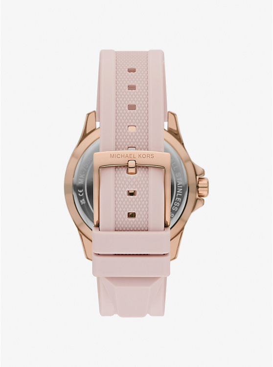 Michael Kors Everest oversized watch with rose gold-tone silicone strap MK7536