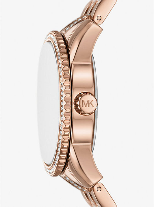 Michael Kors Bryant Mini Rose Gold-Tone Watch with Inlaid Logo MK7541