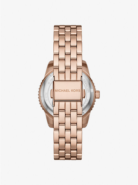 Michael Kors Bryant Mini Rose Gold-Tone Watch with Inlaid Logo MK7541