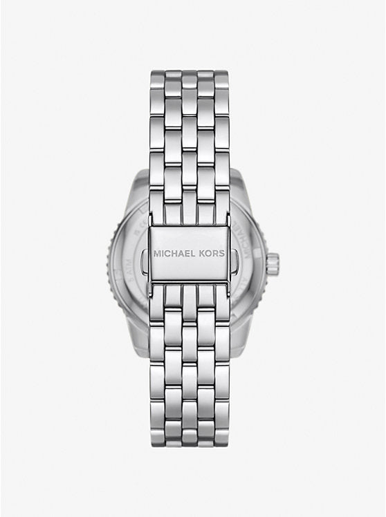 Michael Kors Bryant Mini Silver-Tone Watch with Inlaid Logo MK7542