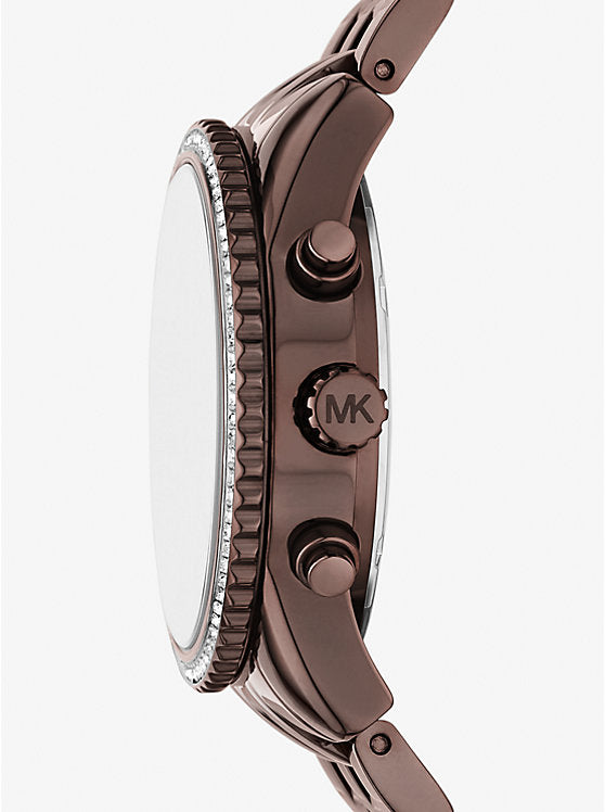 Michael Kors Bryant mini watch in brown with inlays MK7559