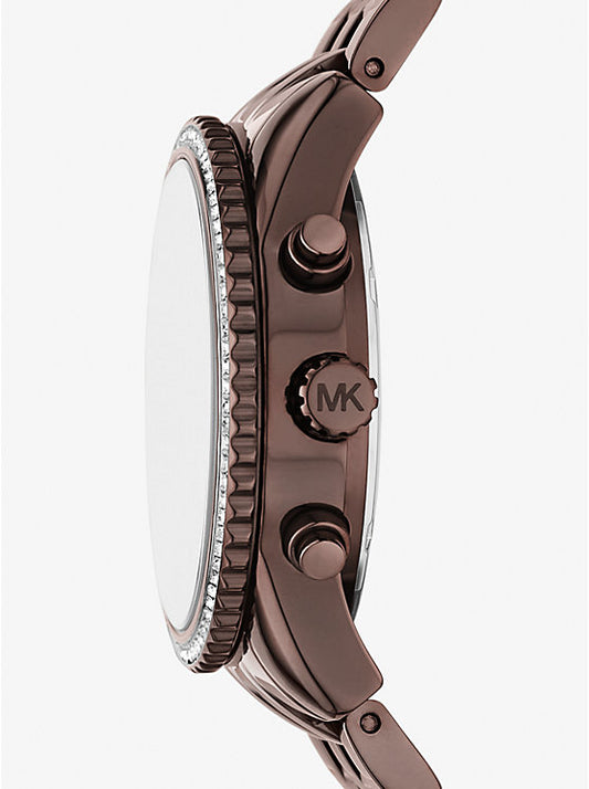 Michael Kors Bryant mini watch in brown with inlays MK7559