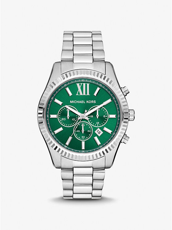 Michael Kors Lexington oversized silver-tone watch MK9152