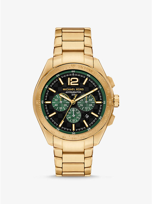 Michael Kors Accelerator 2.0 oversized watch in gold tone MK9177