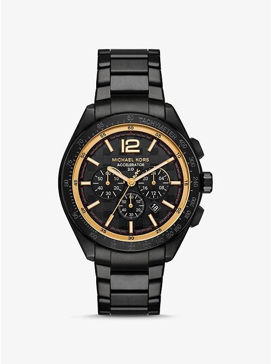 Michael Kors Accelerator 2.0 oversized watch in black MK9179
