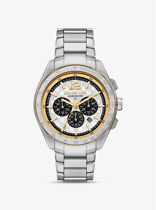 Michael Kors Accelerator 2.0 oversized watch in silver tone MK9188
