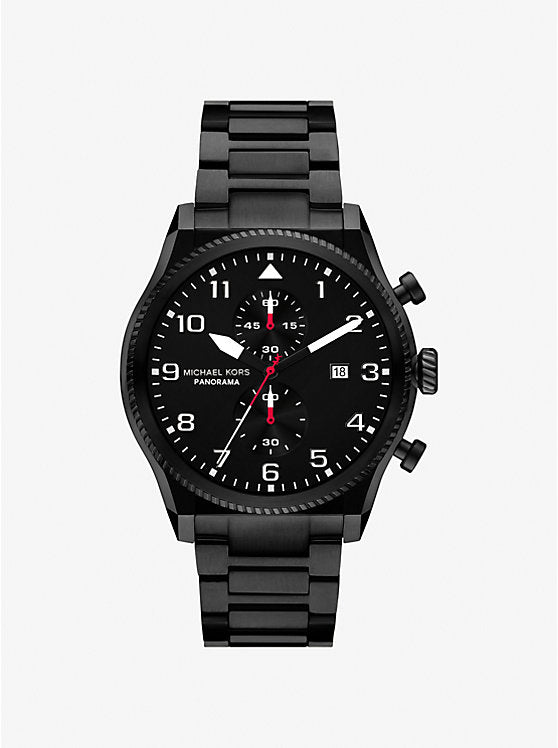 Michael Kors Oversized Panorama watch in black MK9198