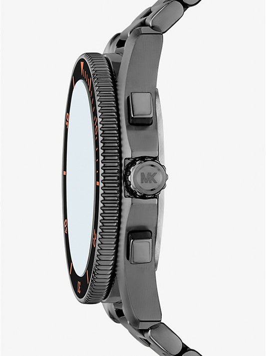 Michael Kors Oversized maritime clock in a gunmetal tone MK9204