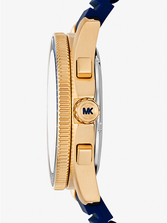 Michael Kors Oversized maritime watch in gold tone and silicone MK9205