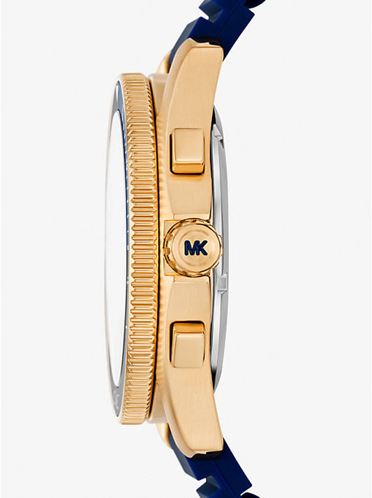 Michael Kors Oversized maritime watch in gold tone and silicone MK9205