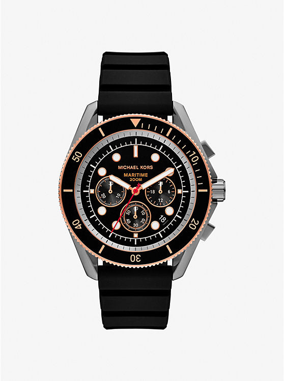 Michael Kors Oversized bronze and silicone maritime clock MK9206