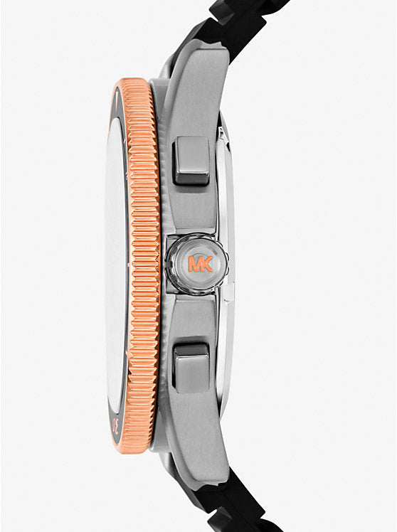 Michael Kors Oversized bronze and silicone maritime clock MK9206