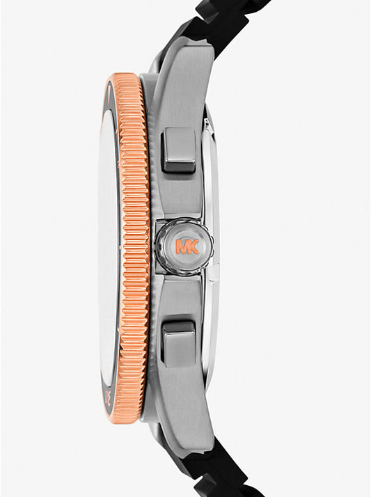 Michael Kors Oversized bronze and silicone maritime clock MK9206