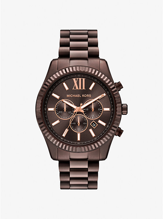 Michael Kors Lexington oversize watch in brown tone MK9224