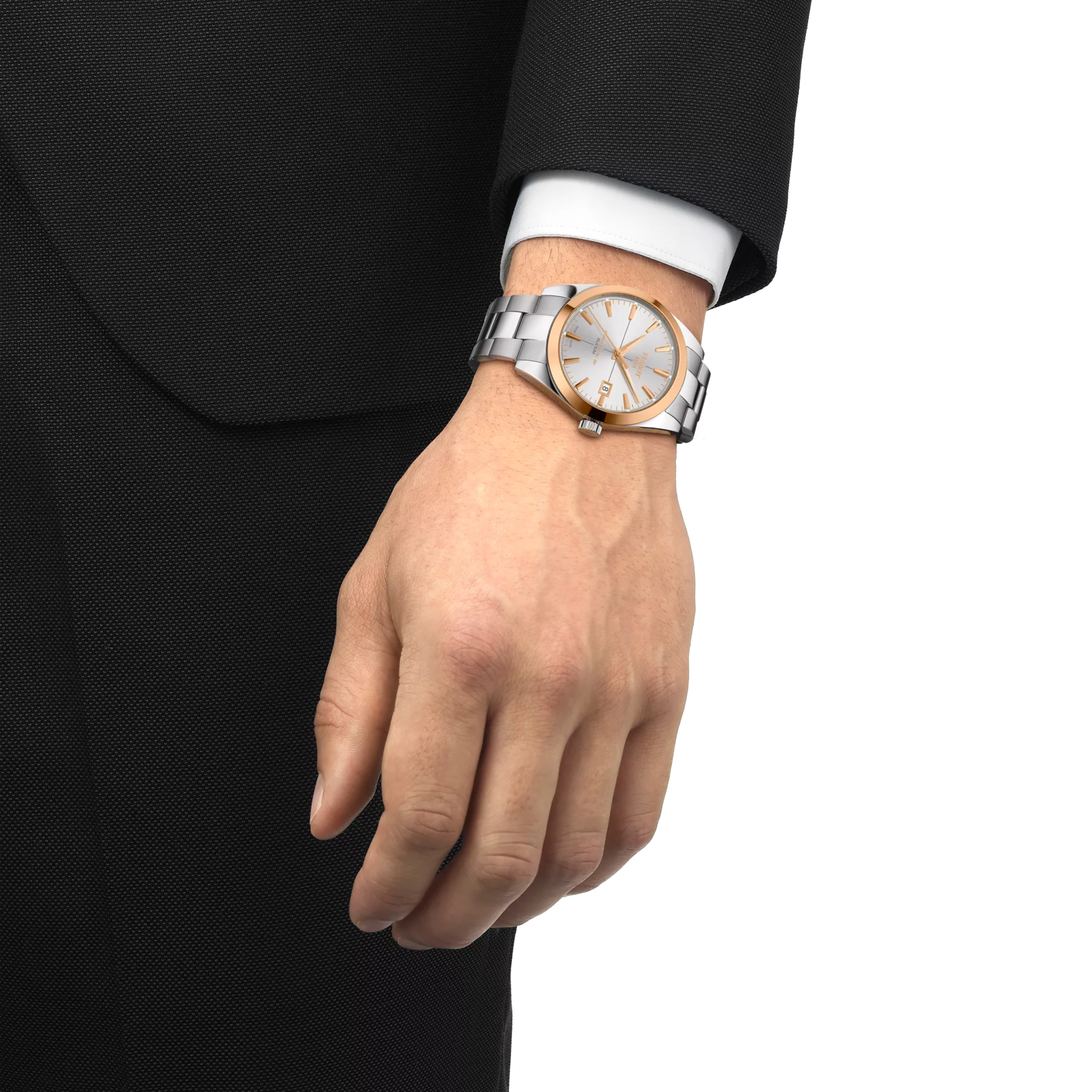 Tissot Gentleman Powermatic 80 Silicium Solid 18K Gold bezel T927.407.41.031.00