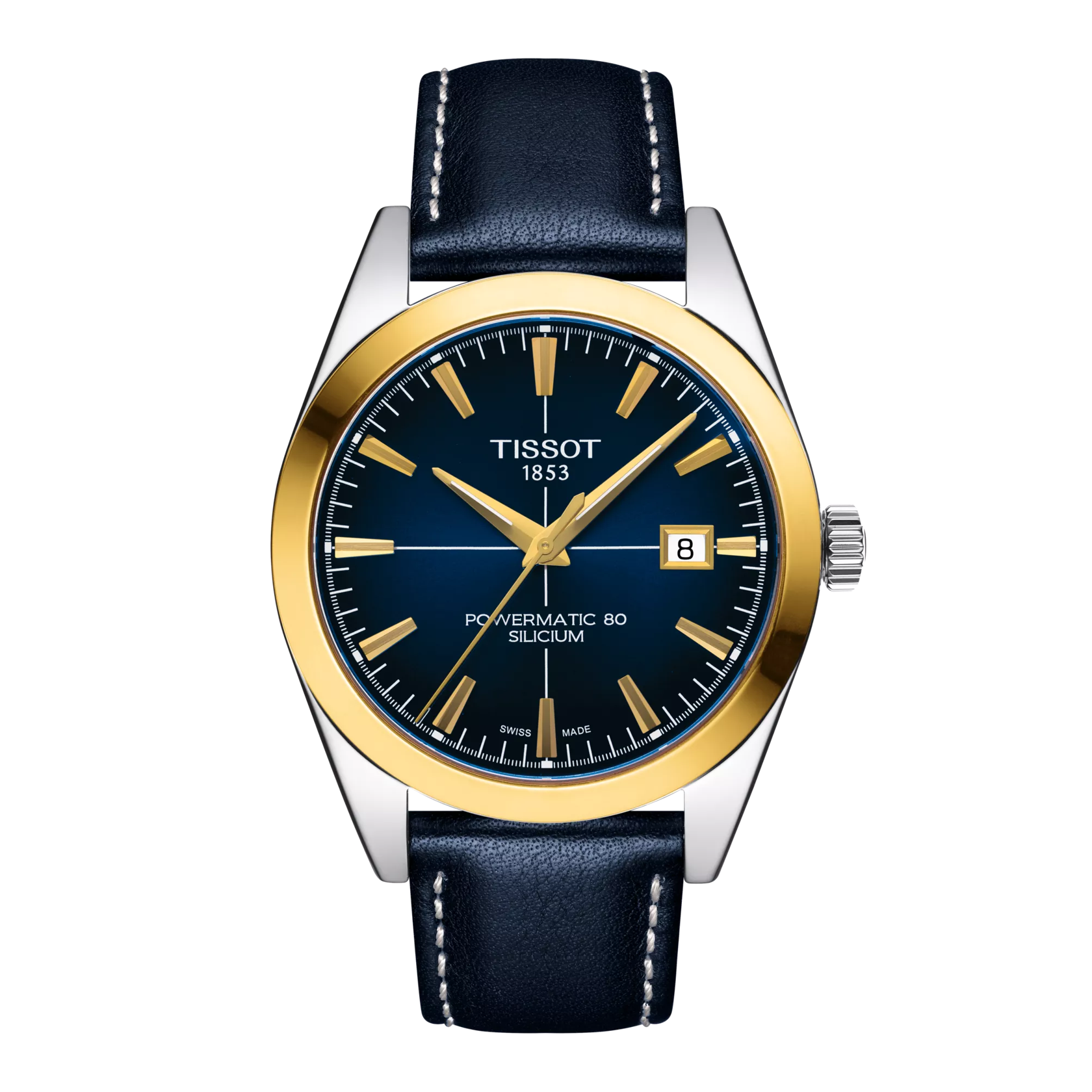 Tissot Gentleman Powermatic 80 Silicium Solid 18K Gold Bezel T927.407.46.041.01