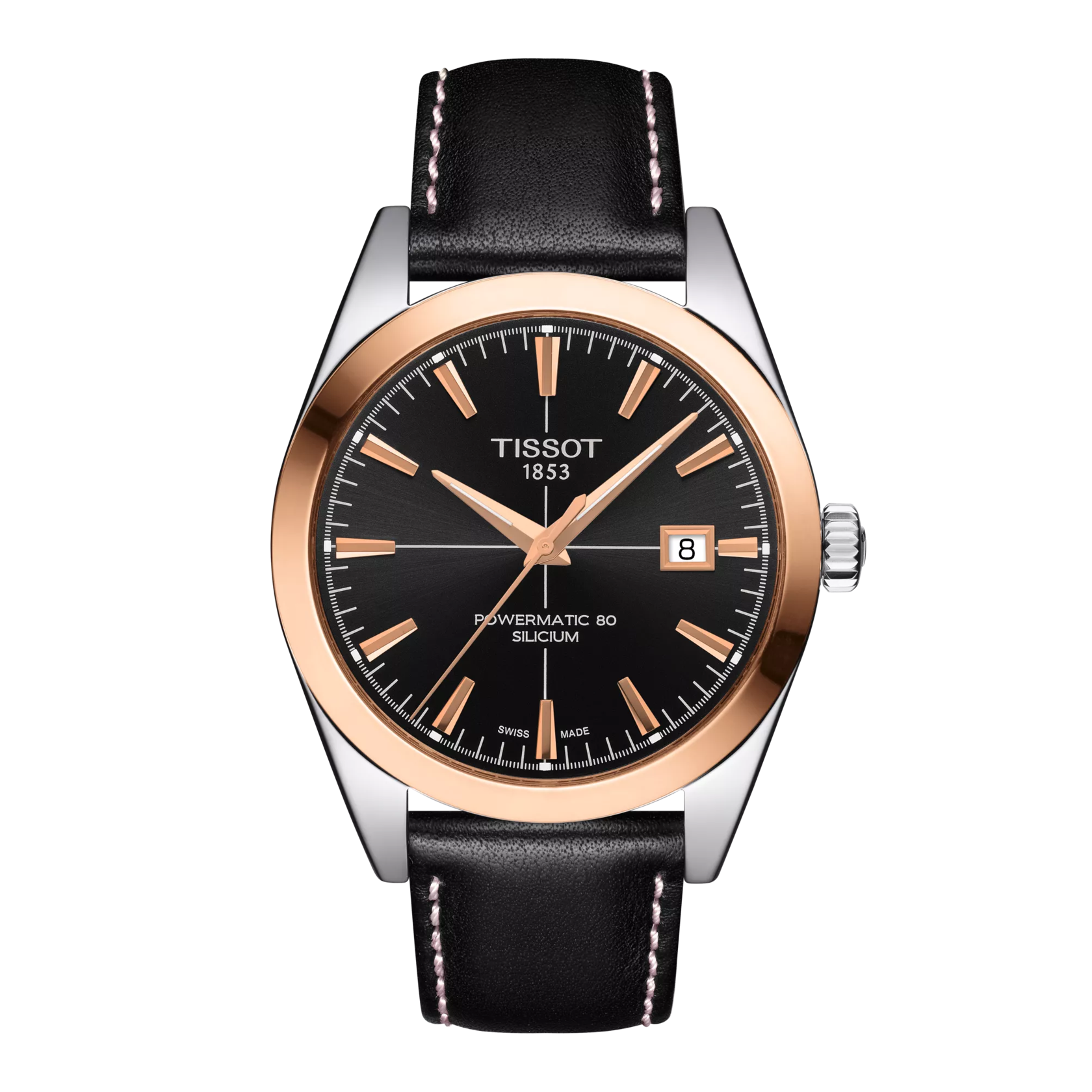 Tissot Gentleman Powermatic 80 Silicium Solid 18K Gold bezel T927.407.46.051.00