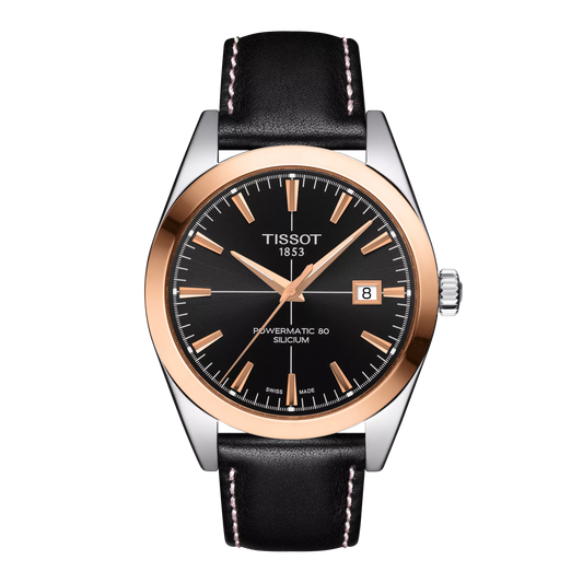 Tissot Gentleman Powermatic 80 Silicium Solid 18K Gold bezel T927.407.46.051.00