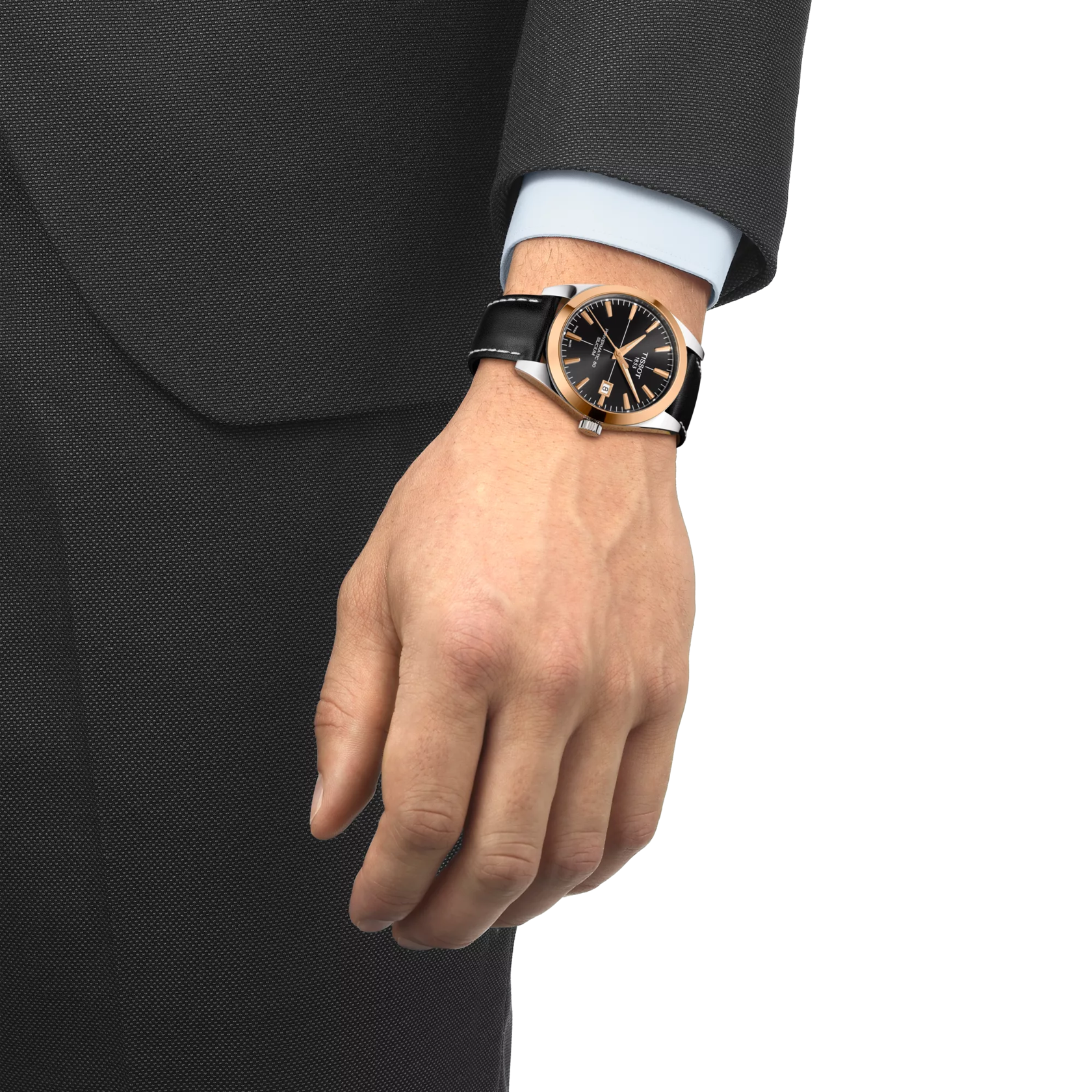 Tissot Gentleman Powermatic 80 Silicium Solid 18K Gold bezel T927.407.46.051.00
