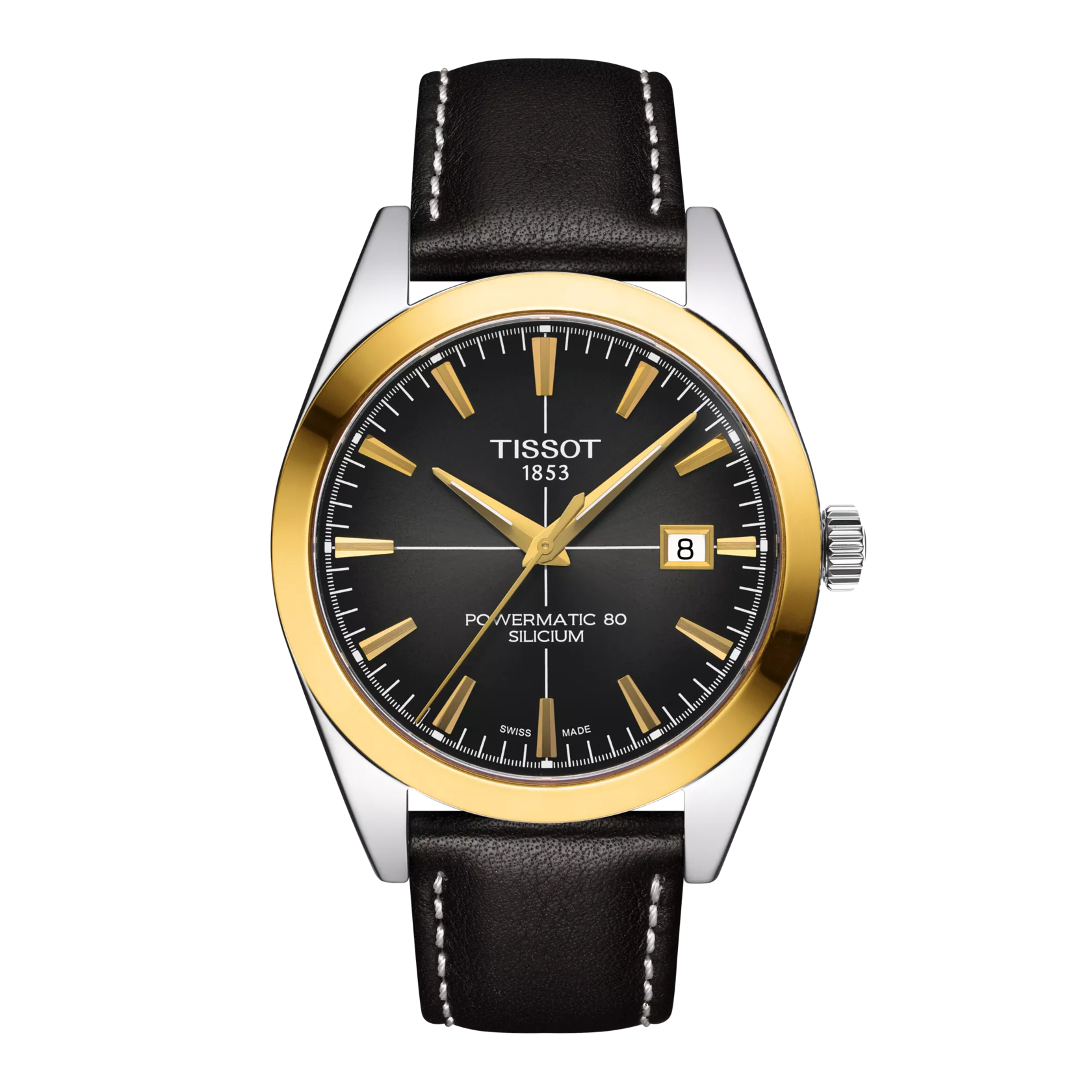 Tissot Gentleman Powermatic 80 Silicium Solid 18K Gold Bezel T927.407.46.061.01