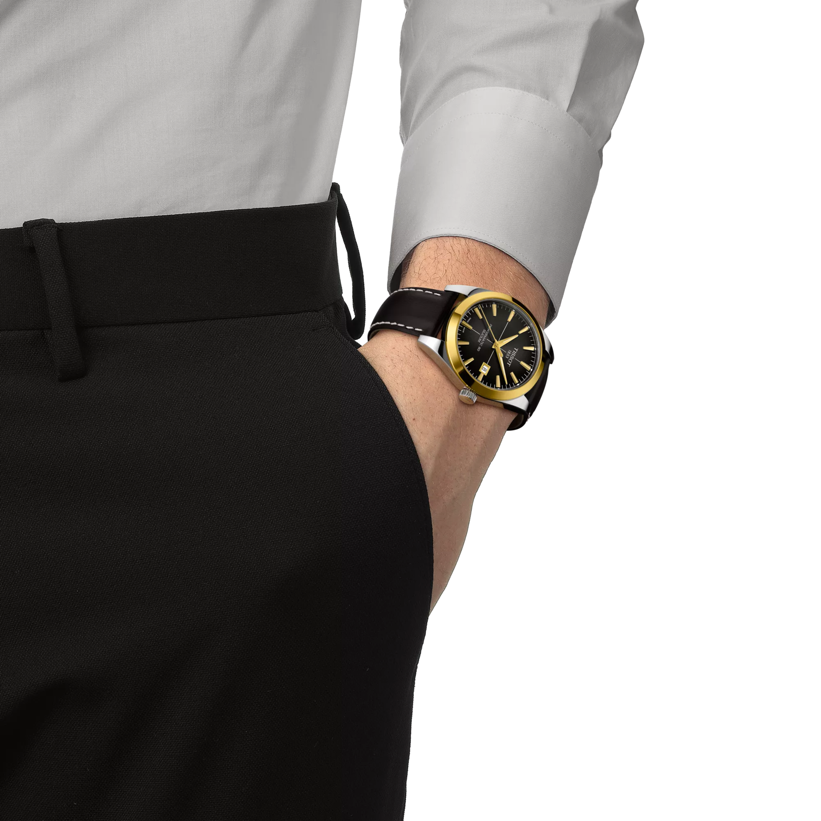 Tissot Gentleman Powermatic 80 Silicium Solid 18K Gold Bezel T927.407.46.061.01