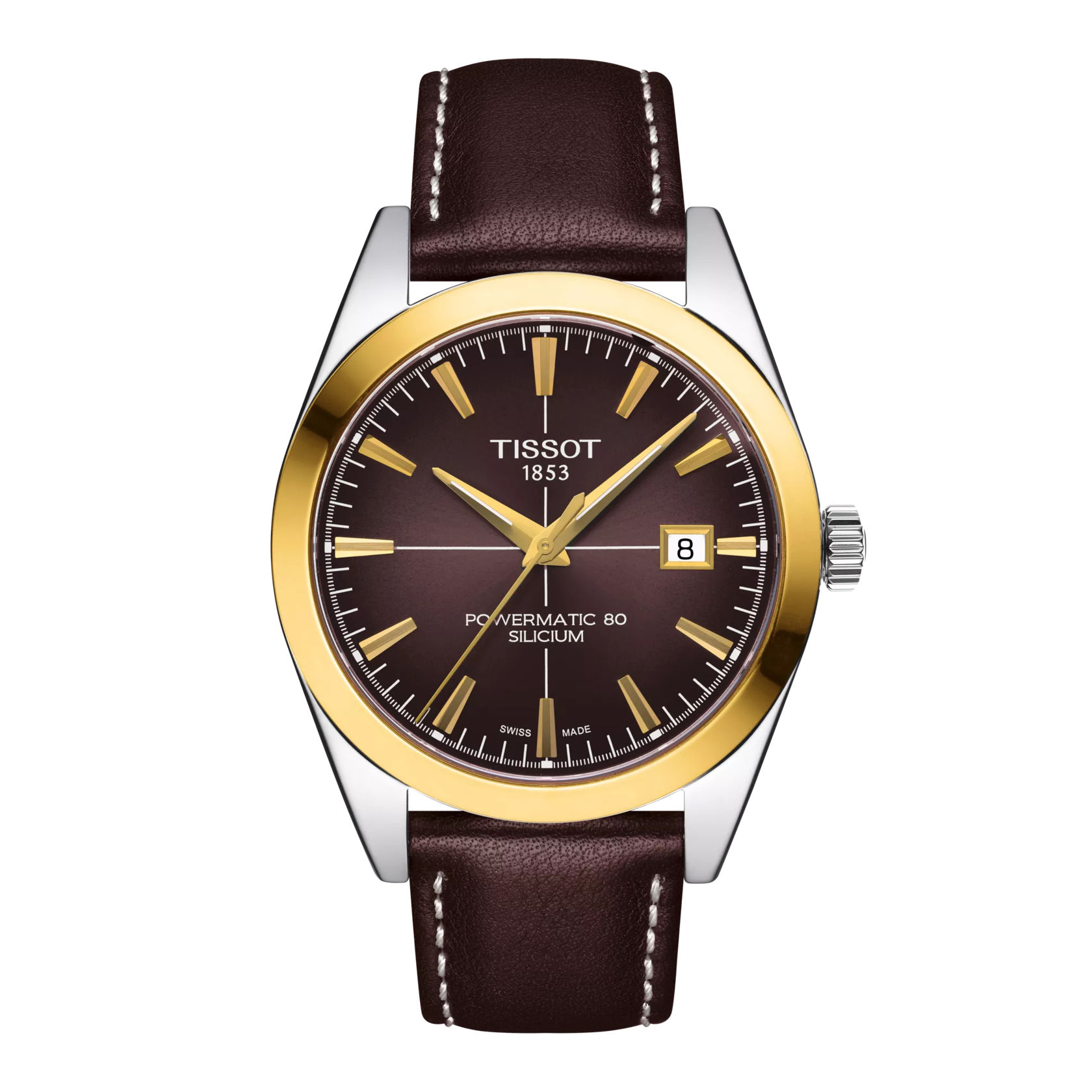 Tissot Gentleman Powermatic 80 Silicium Solid 18K Gold Bezel T927.407.46.291.01