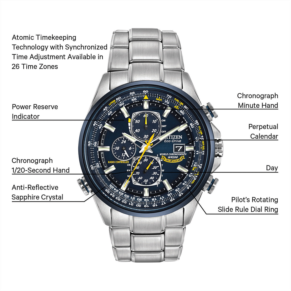 Citizen World Chronograph A-T Atomic Timekeeping AT8020-54L