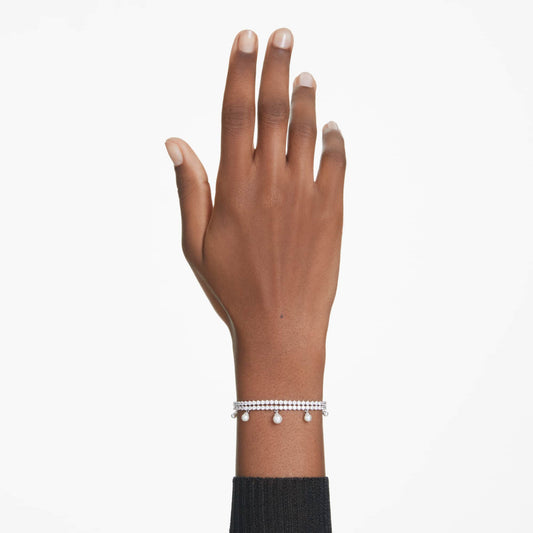 Swarovski Ariana Grande x Swarovski bracelet Crystal pearl, Round cut, White, Rhodium plated  5720870