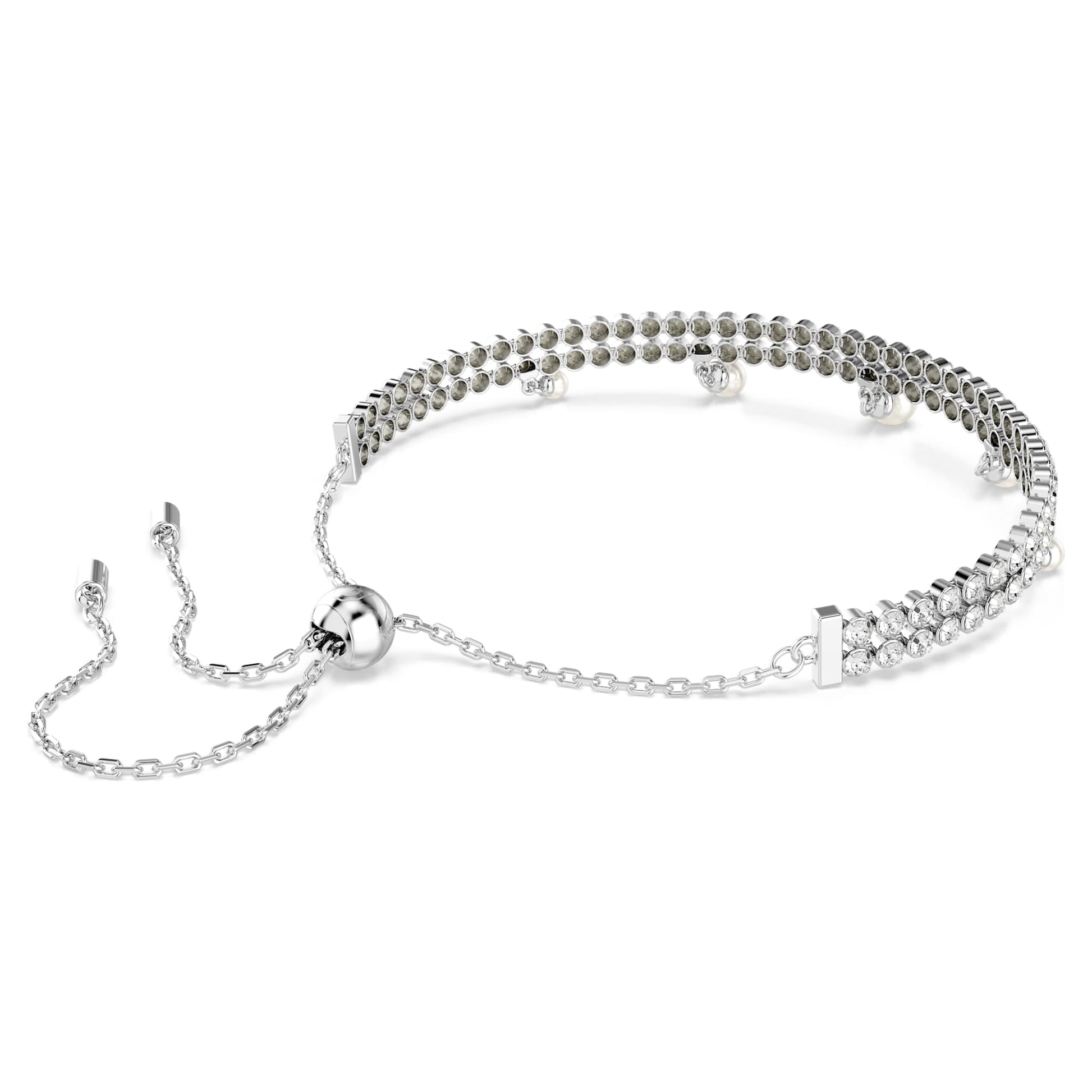Swarovski Ariana Grande x Swarovski bracelet Crystal pearl, Round cut, White, Rhodium plated  5720870