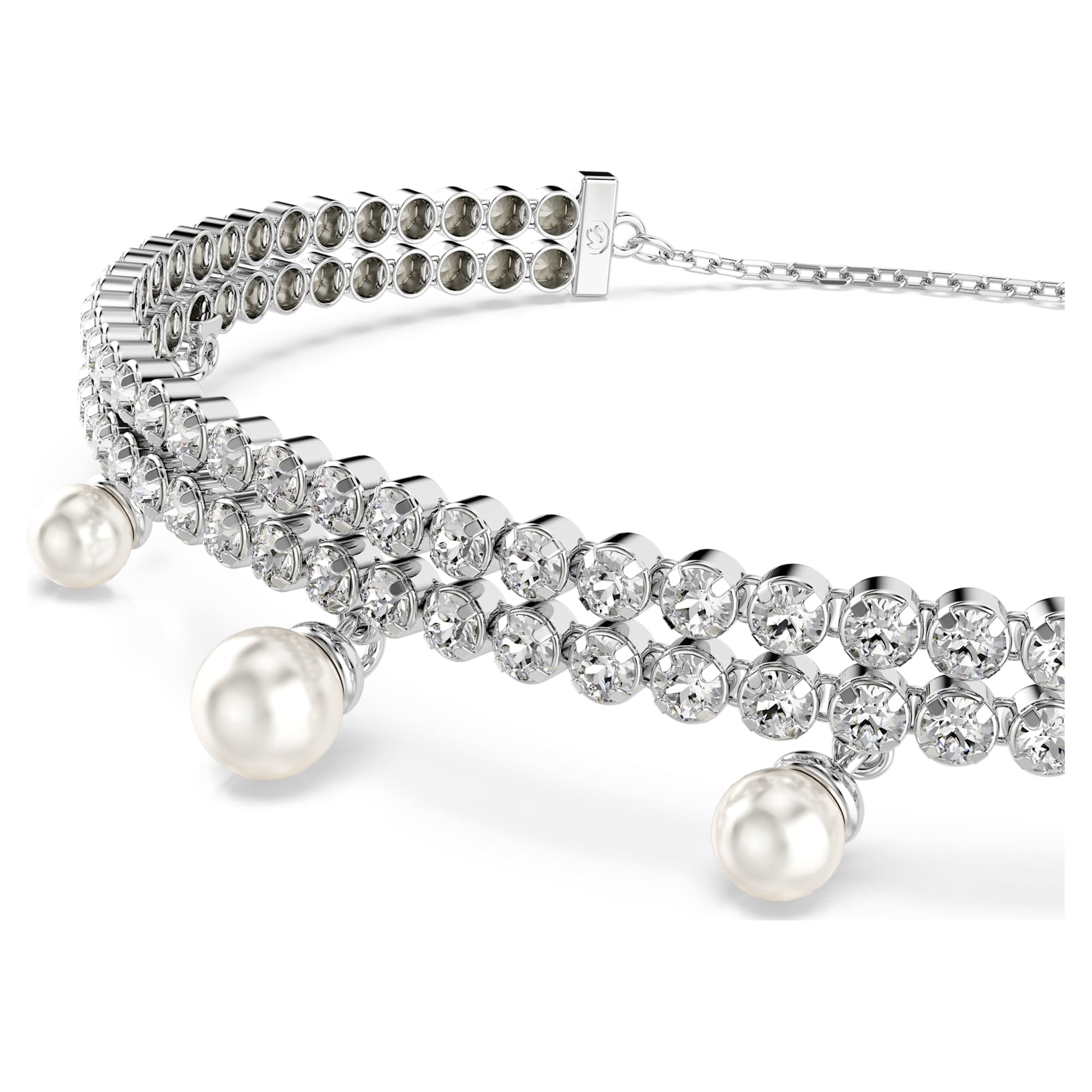 Swarovski Ariana Grande x Swarovski bracelet Crystal pearl, Round cut, White, Rhodium plated  5720870