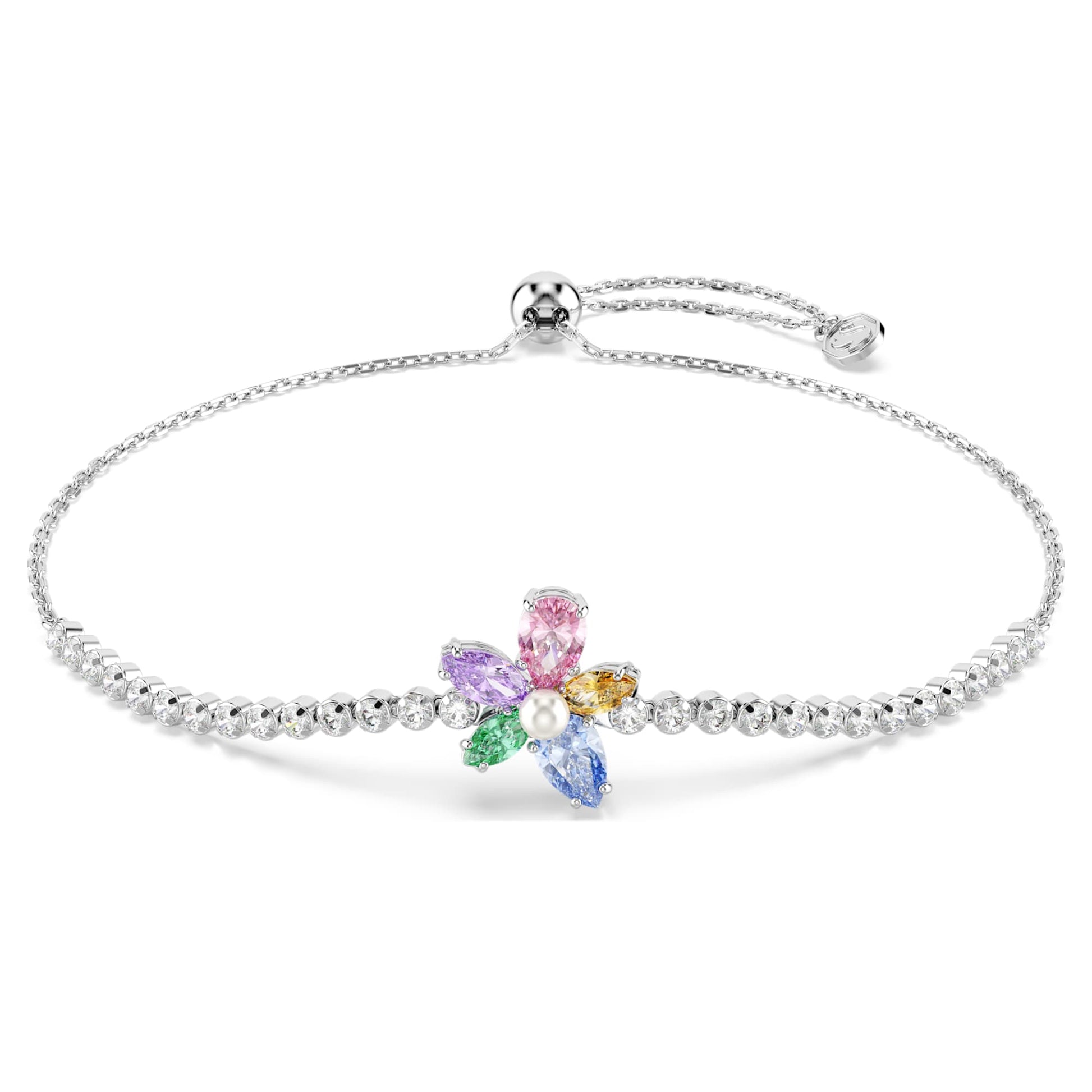 Swarovski Ariana Grande x Swarovski bracelet Mixed cuts, Flower, Multicolored, Rhodium plated 5749187