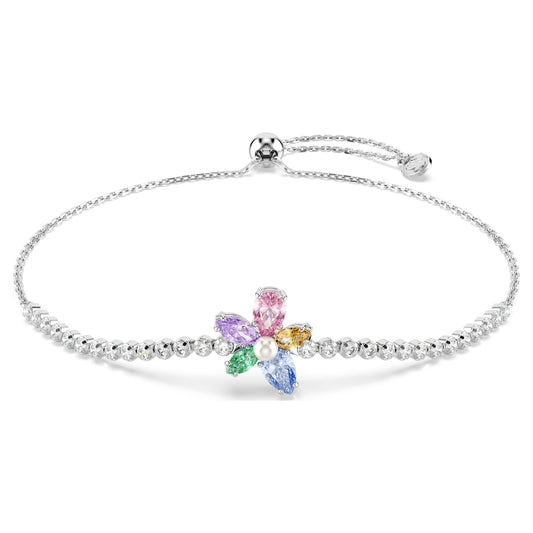 Swarovski Ariana Grande x Swarovski bracelet Mixed cuts, Flower, Multicolored, Rhodium plated 5749187