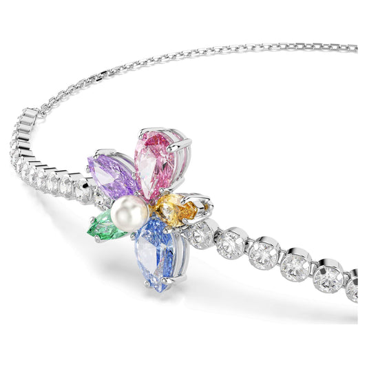 Swarovski Ariana Grande x Swarovski bracelet Mixed cuts, Flower, Multicolored, Rhodium plated 5749187