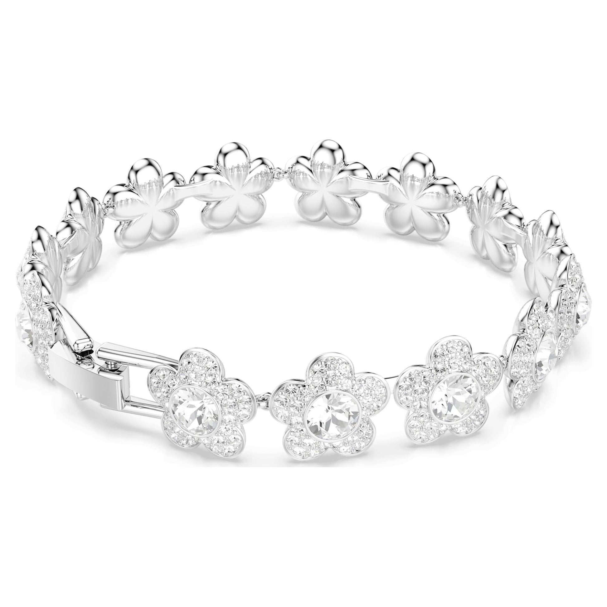 Swarovski Ariana Grande x Swarovski bracelet Round cut, Flower, White, Rhodium plated 5749182