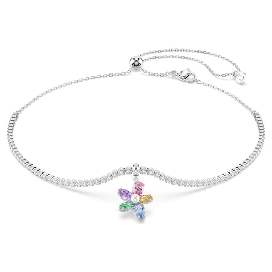 Swarovski Ariana Grande x Swarovski choker Mixed cuts, Flower, Multicolored, Rhodium plated 5749189