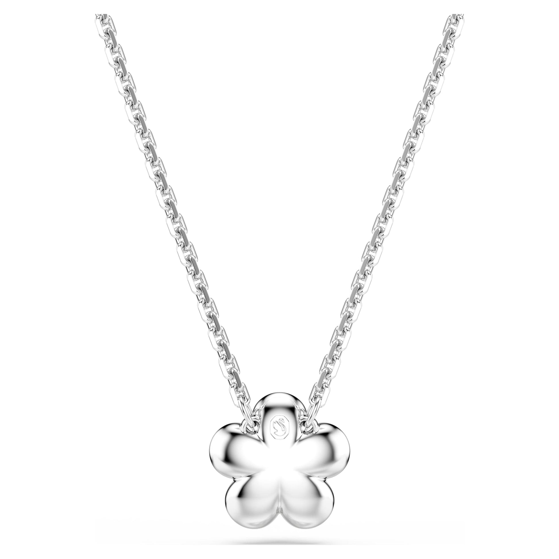 Swarovski Ariana Grande x Swarovski pendant Crystal Pearl, Round cut, Flower, White, Rhodium plated 5755817