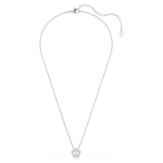 Swarovski Ariana Grande x Swarovski pendant Crystal Pearl, Round cut, Flower, White, Rhodium plated 5755817