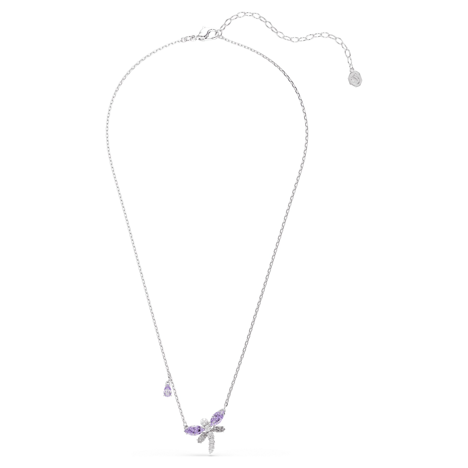 Swarovski Ariana Grande x Swarovski pendant Mixed cuts, Dragonfly, Multicolored, Rhodium plated 5737383
