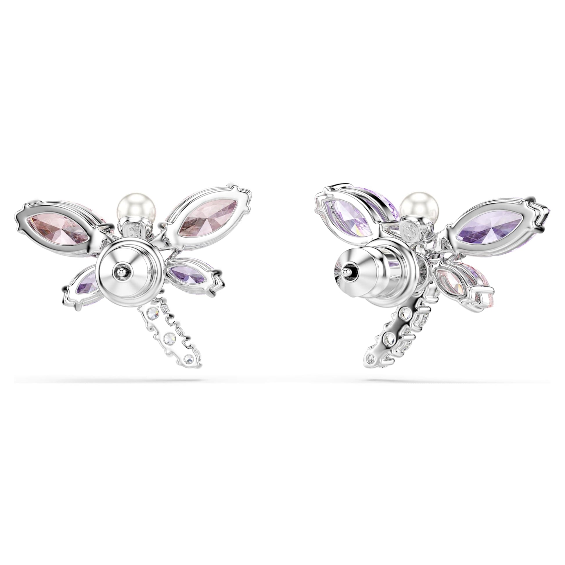 Swarovski Ariana Grande x Swarovski stud earrings Mixed cuts, Dragonfly, Multicolored, Rhodium plated 5737371